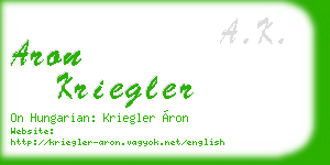aron kriegler business card